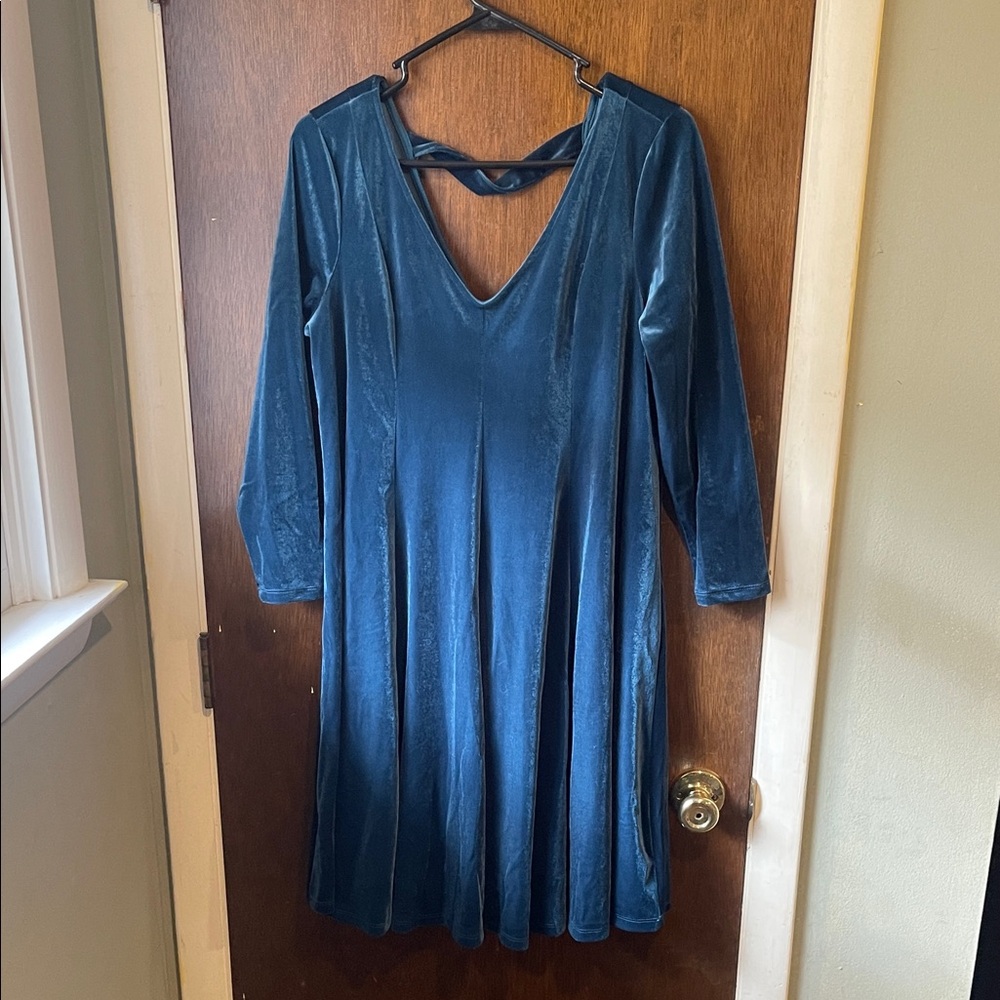 Torrid Deep Blue Velvet Dress